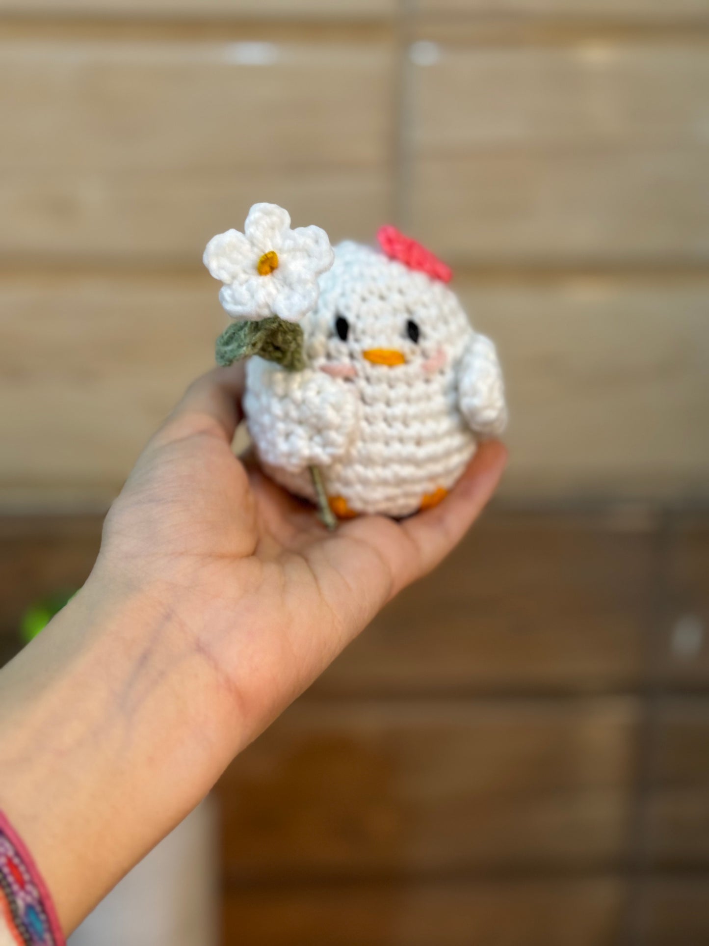 Crochet chick keychain