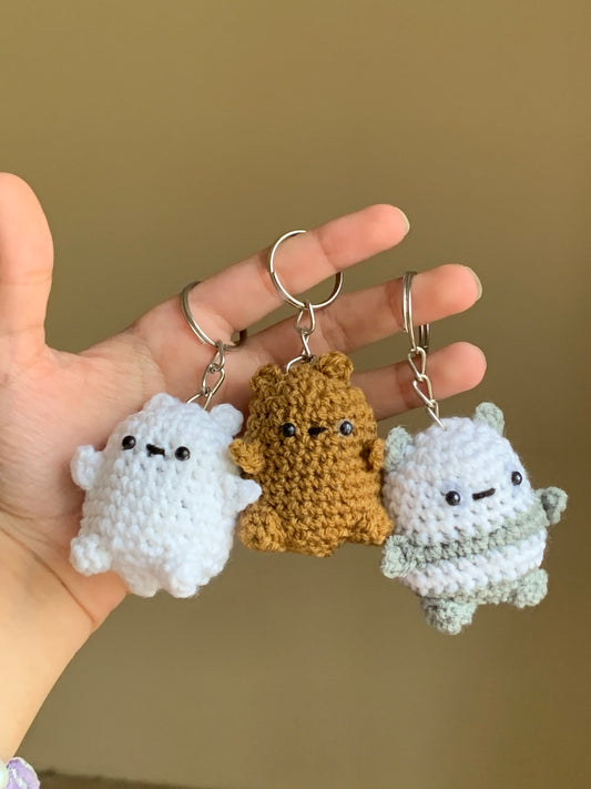 Crochet “we bare” bear keychains