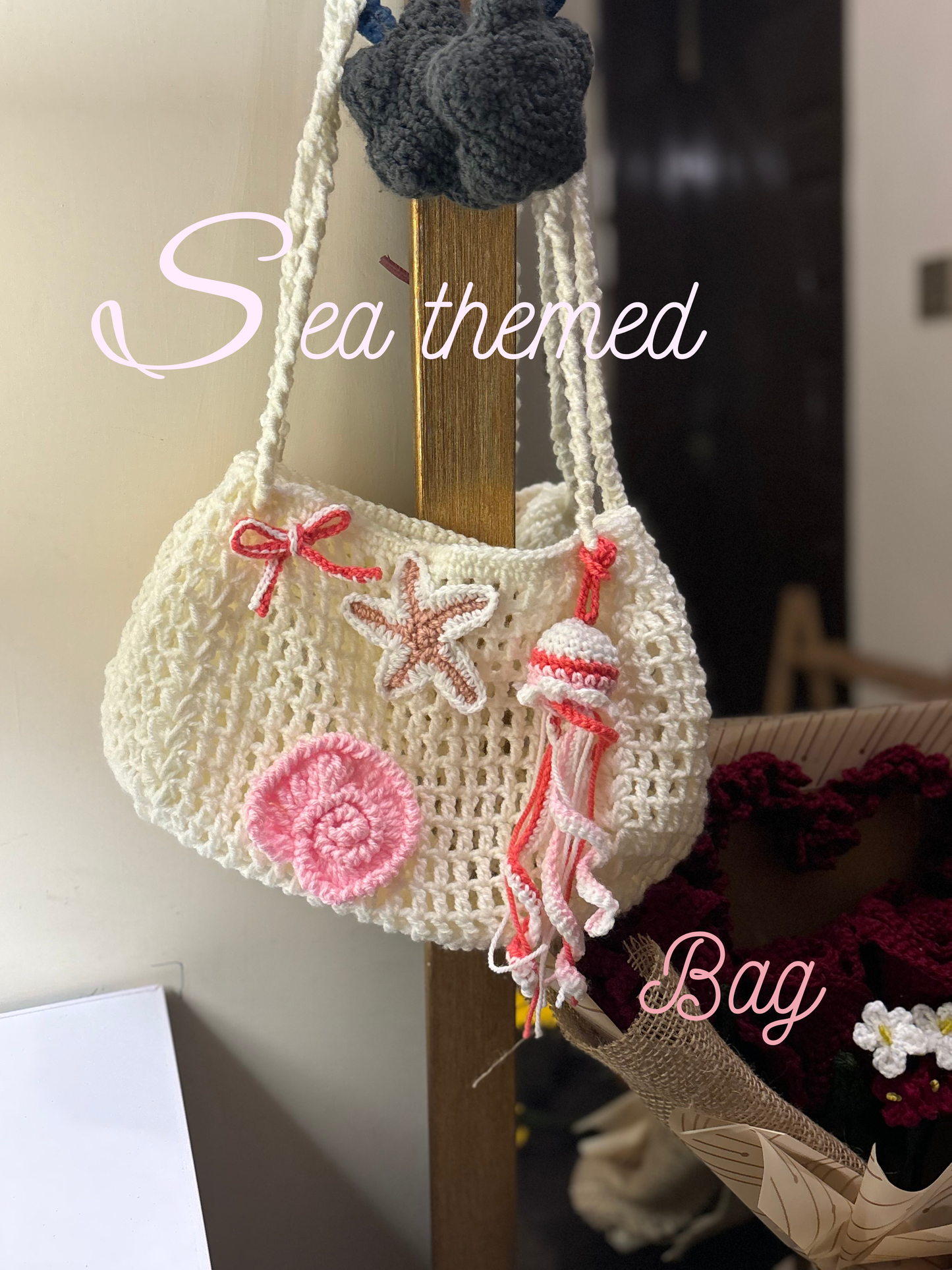 Crochet sea themed bag