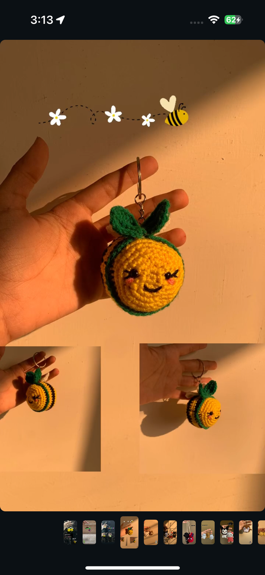 Bee with a sprout headband