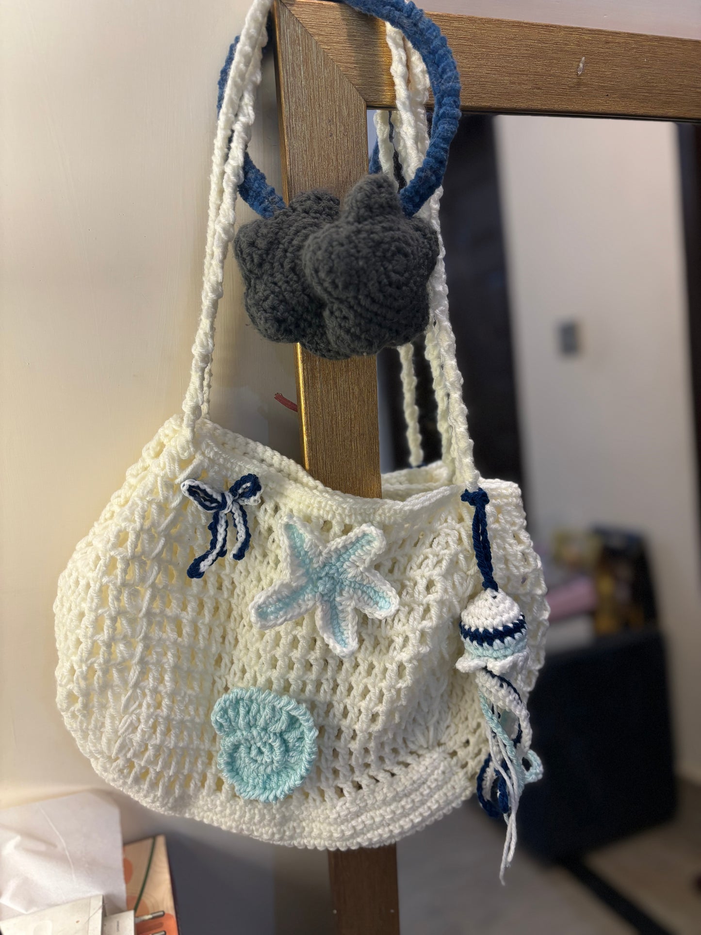 Crochet sea themed bag