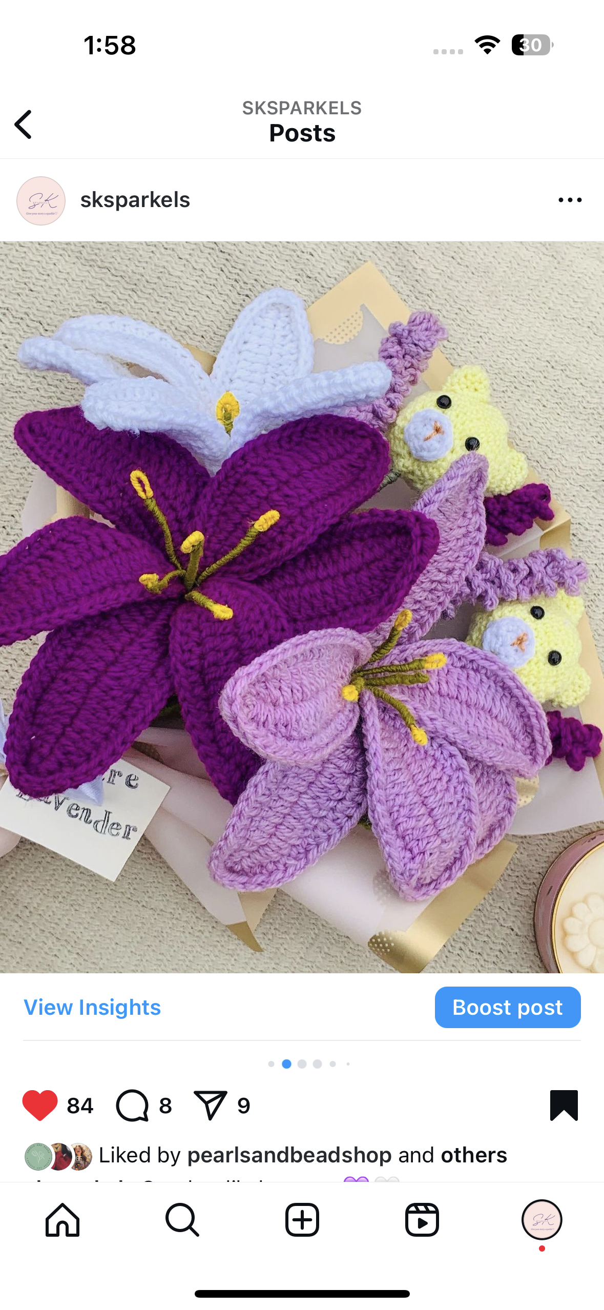 Crochet lily bouquet