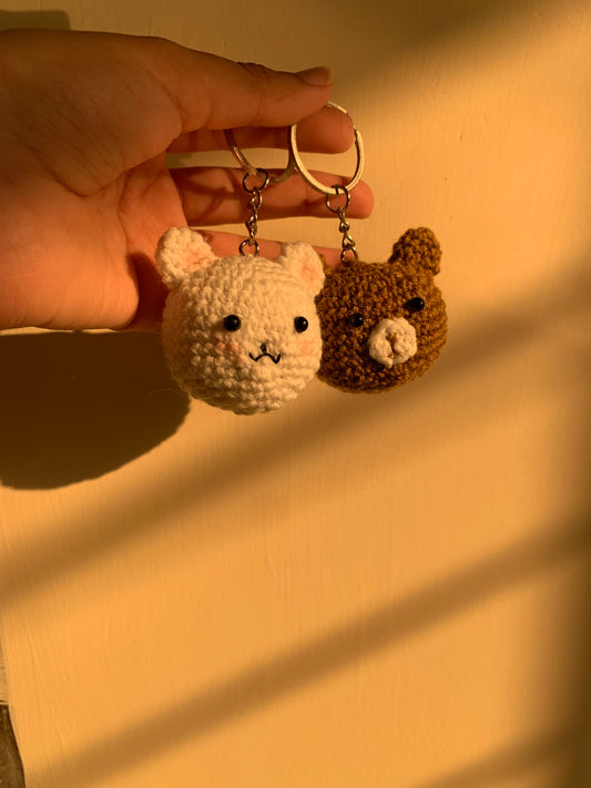 Crochet bear keychain