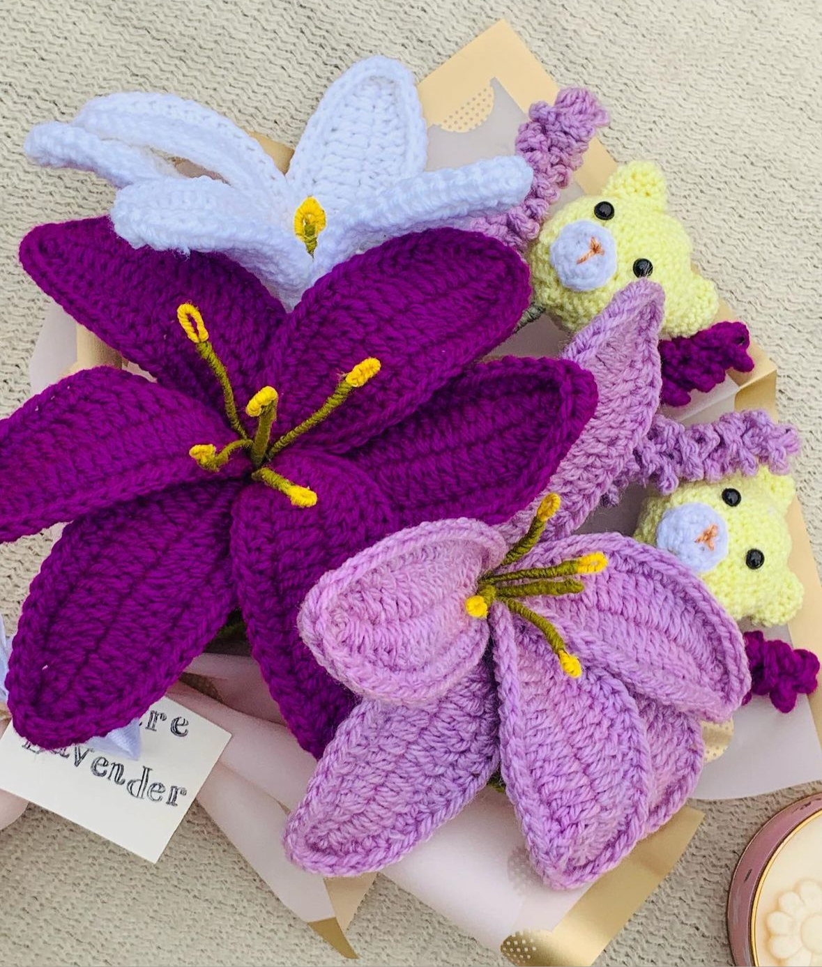 Crochet lily bouquet