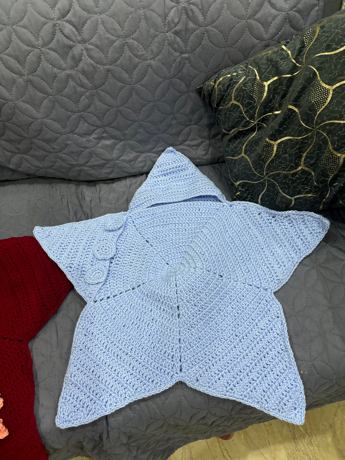 Crochet star baby romper (single colour)