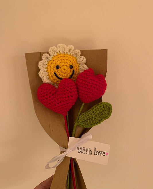 Crochet smiley bouquet