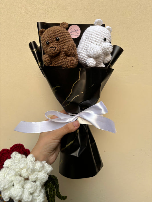 Crochet bear bouquet