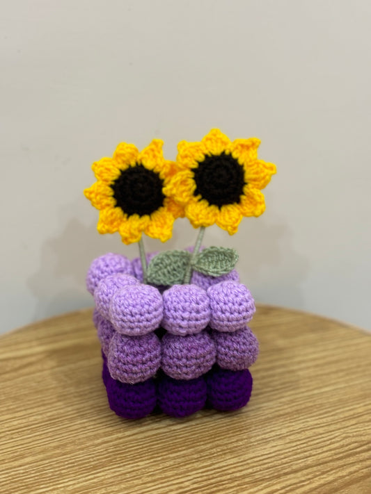 Crochet sunflower ornament