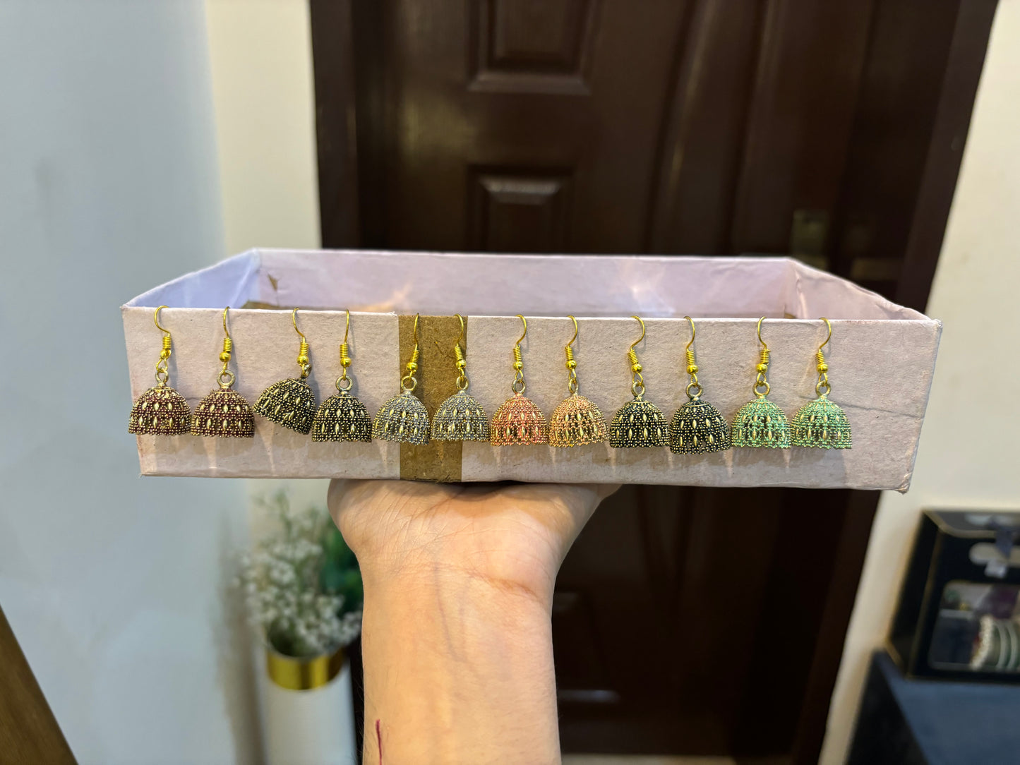 Coloured antique jhumki (D1)