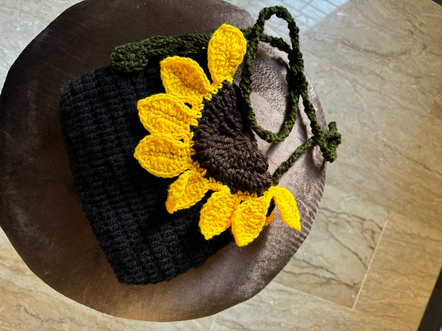 Crochet sunflower bag