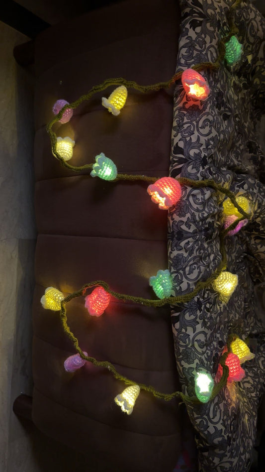 Crochet lily of the valley fairylights