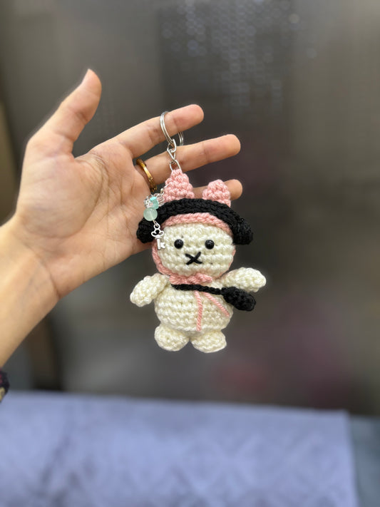 Crochet miffy keychain
