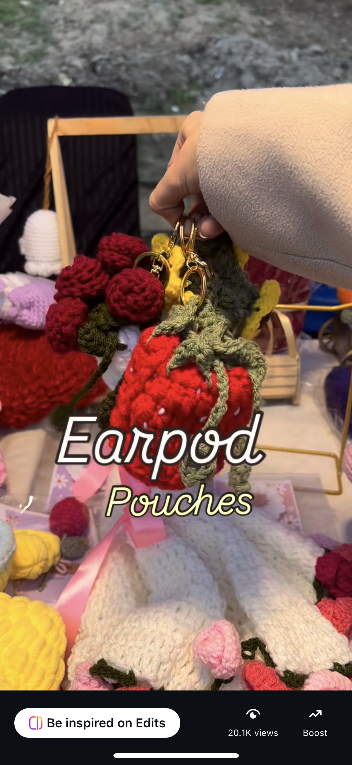 Crochet earpod / coin pouches
