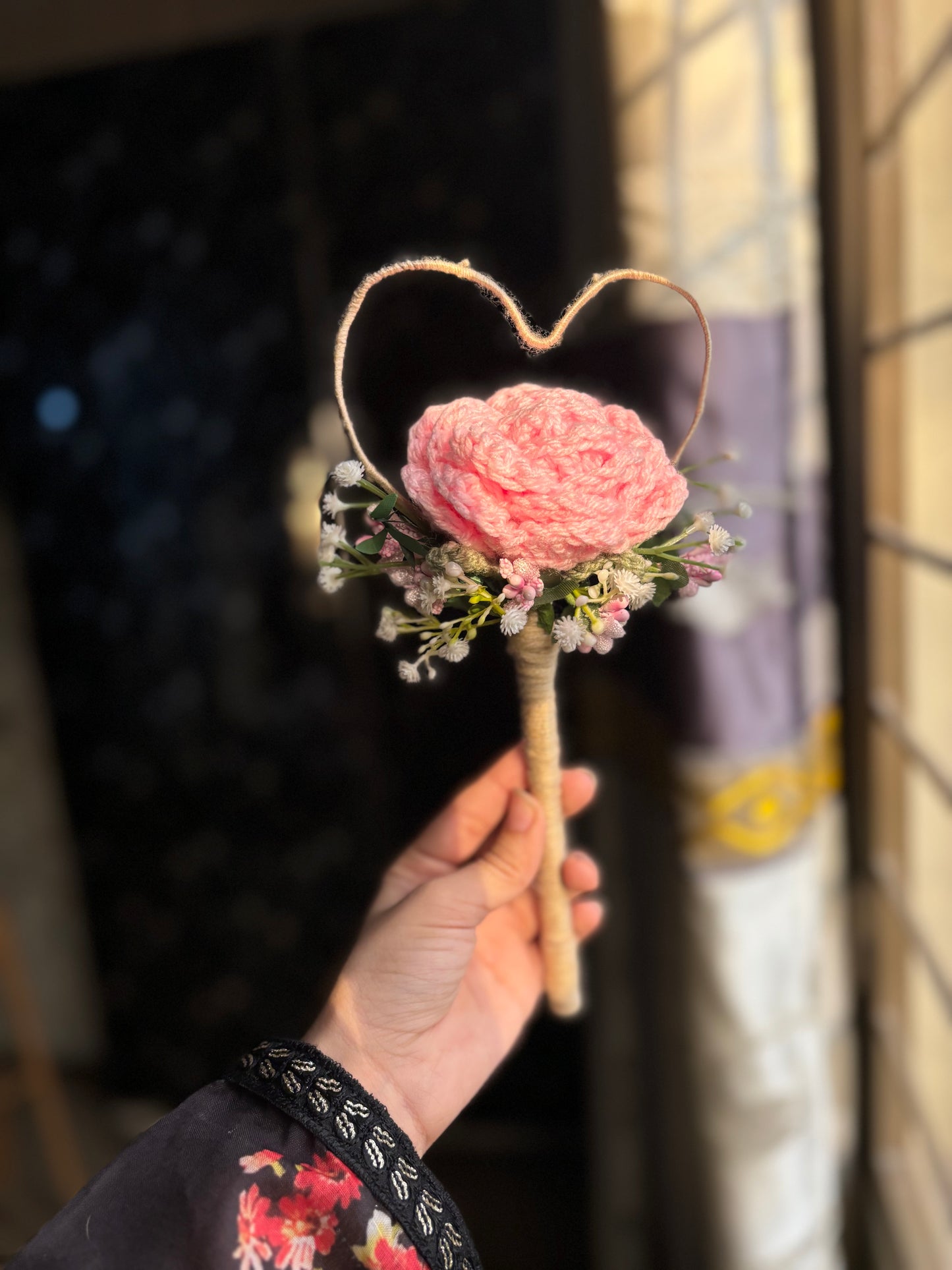 Crochet rose Nikkah pen